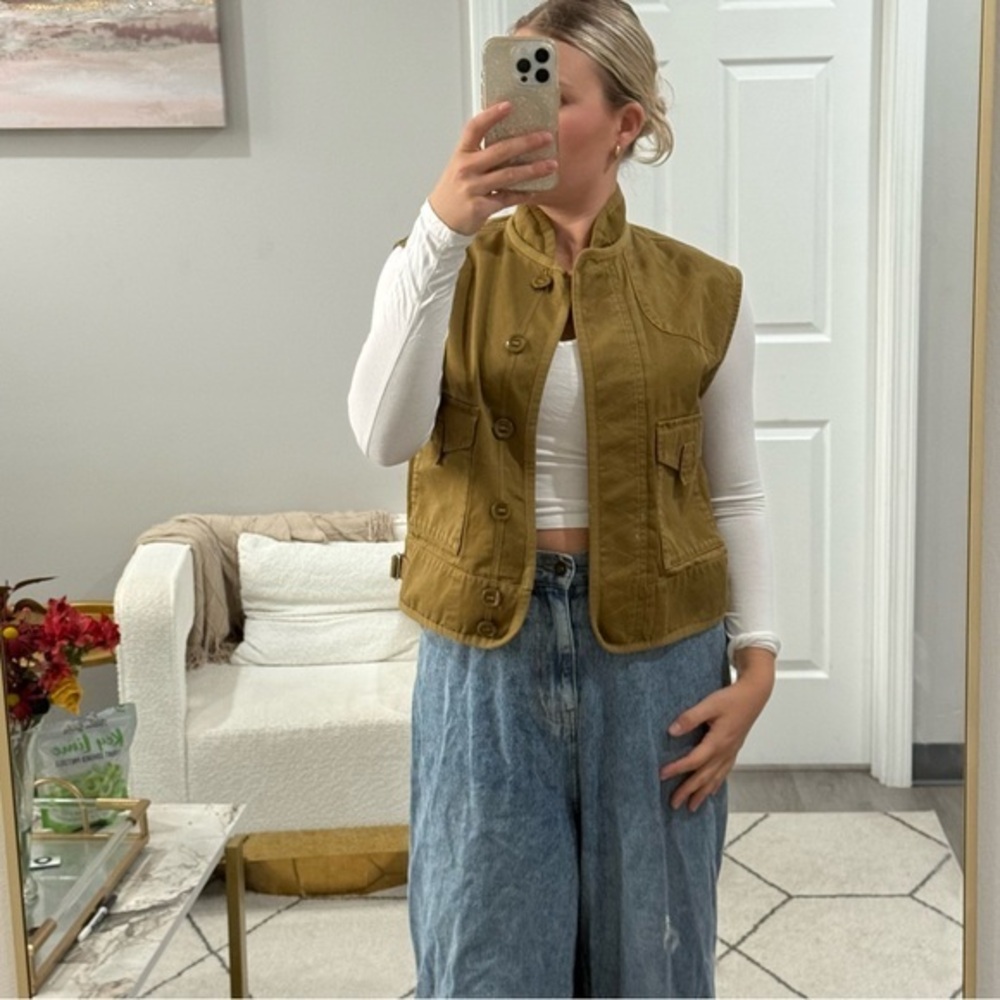 NWT Rag & Bone Vest Dexter Sleeveless Utility in Dark Camel